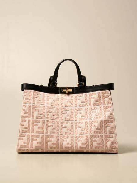 fendi canvas pink bag|authentic fendi tote.